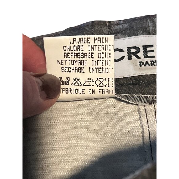 Vintage Creme Paris Gray Artistic Print Flare Pants Taille 1 Made In France - Picture 3 of 8